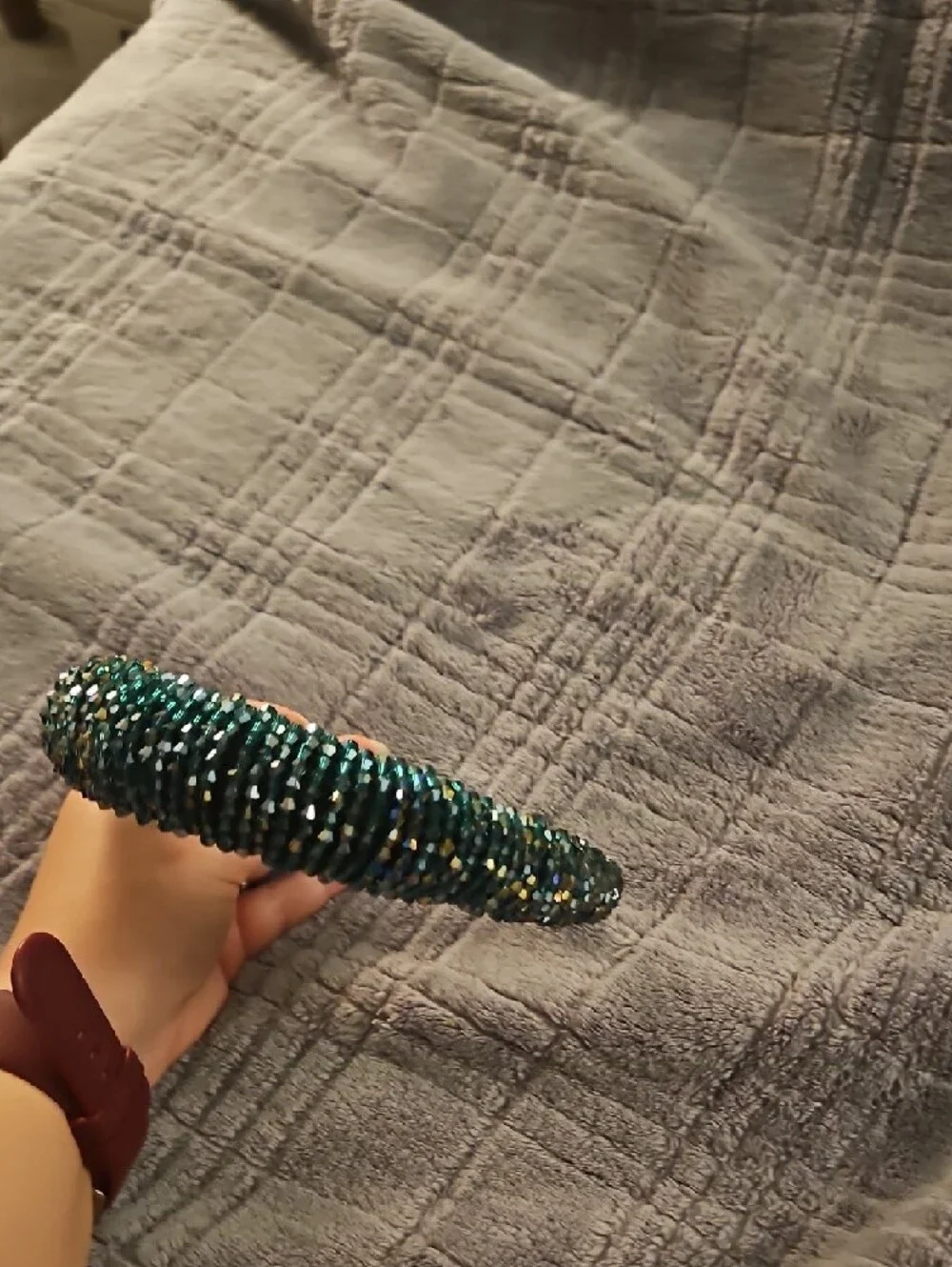 Piper K Green Embellished Jeweled Headband - Picture 5 of 8